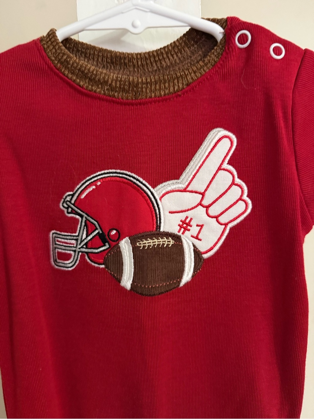 NWT Ricrac & Ruffles Football Romper - Picture 8 of 12